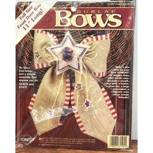 Full Size Americana Burlap Front Door Bow 11" Craft Kit Patriotic Decorative